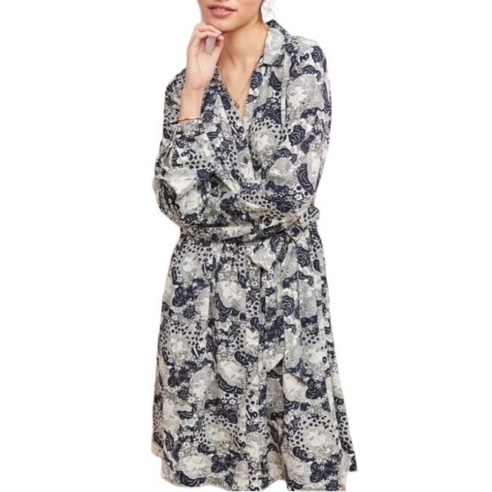 Anthropologie 34 of 52 Conversations Colloquial Faces Shirt Dress 2. - Picture 2 of 6